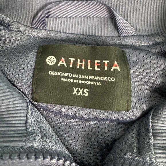 Athleta Women XXS Purple Tonal Leopard Print Zip Brooklyn Bomber Track Jacket - Picture 2 of 12